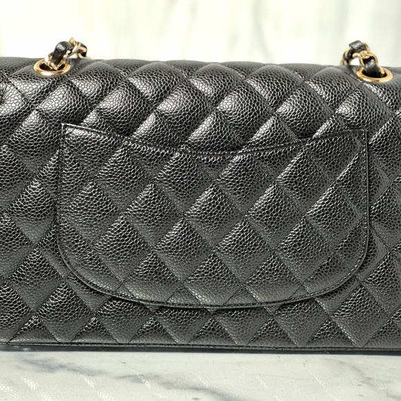 BLACK QUILTED Caviar CLASSIC DOUBLE FLAP MEDIUM - Picture 7 of 16